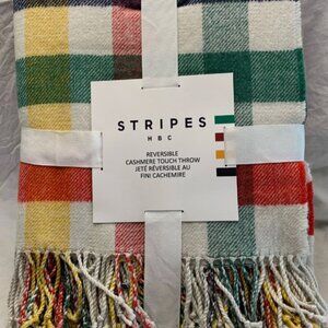 HBC Stripes Hudson’s Bay Company Reversible cashmere throw blanket wool blend